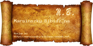 Marsinszky Bibiána névjegykártya